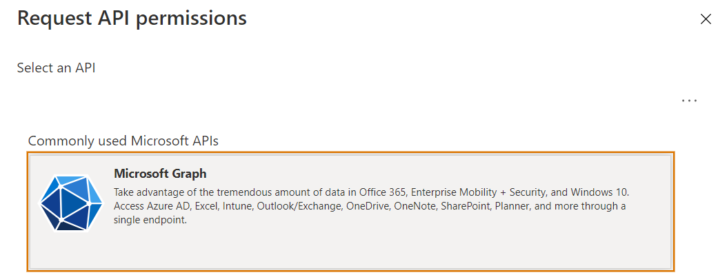 Select Microsoft Graph